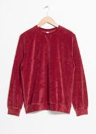 Other Stories Velour Sweatshirt - Red