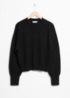 Other Stories Cropped Knit Sweater - Black