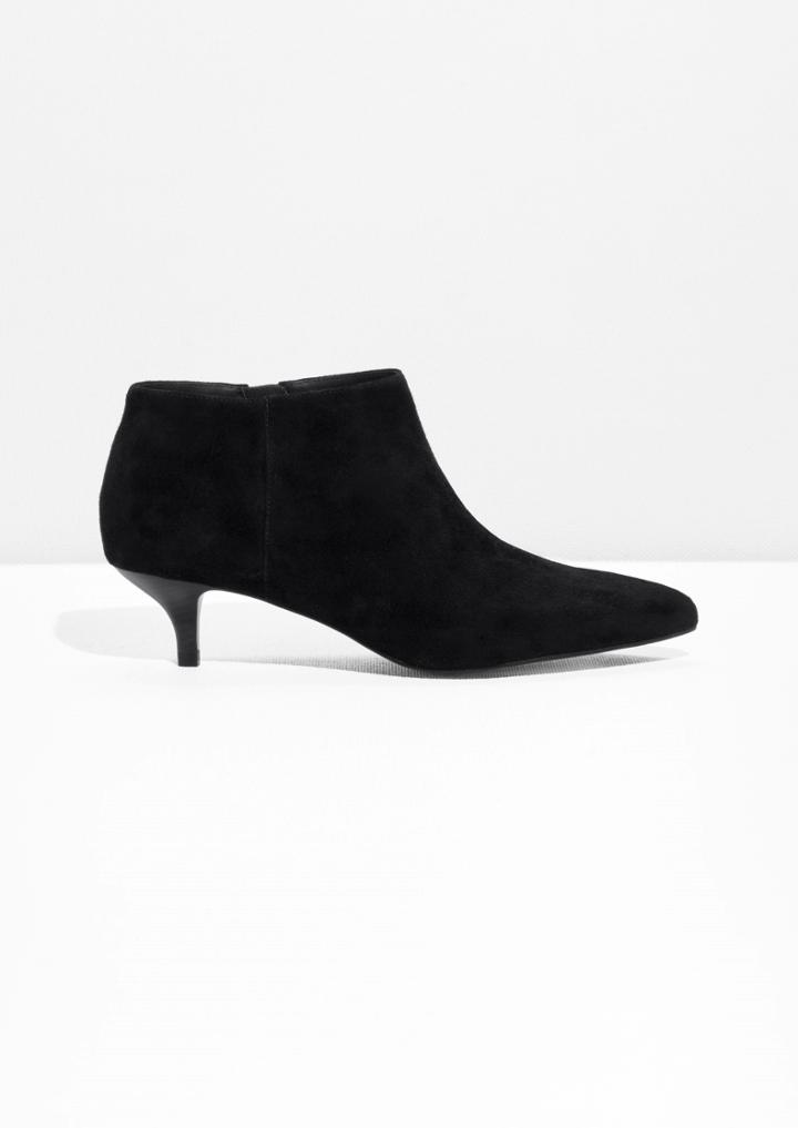 Other Stories Kitten Heel Suede Boot