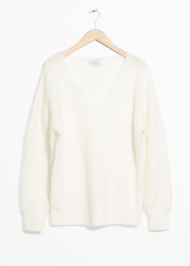 Other Stories Relaxed V-neck Sweater - White