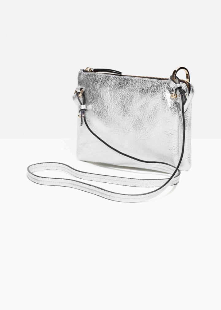 Other Stories Small D-ring Crossbody Bag - Silver