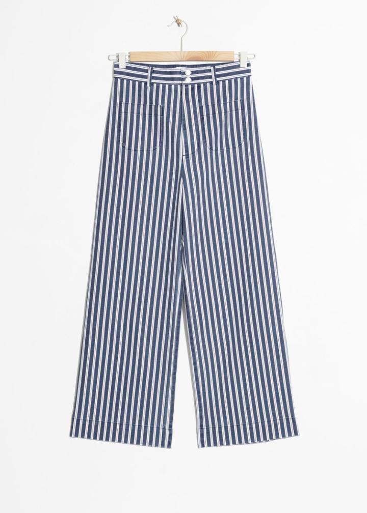 Other Stories High Waisted Twill Trousers - Blue