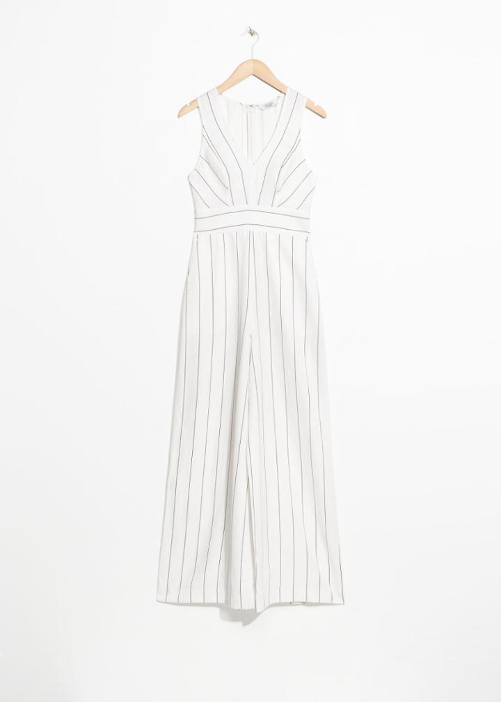 Other Stories Striped Sleeveless Jumpsuit - White