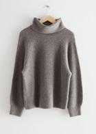 Other Stories Turtleneck Wool Knit Sweater - Beige