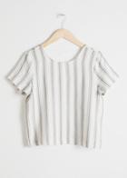 Other Stories Striped Linen Top - White
