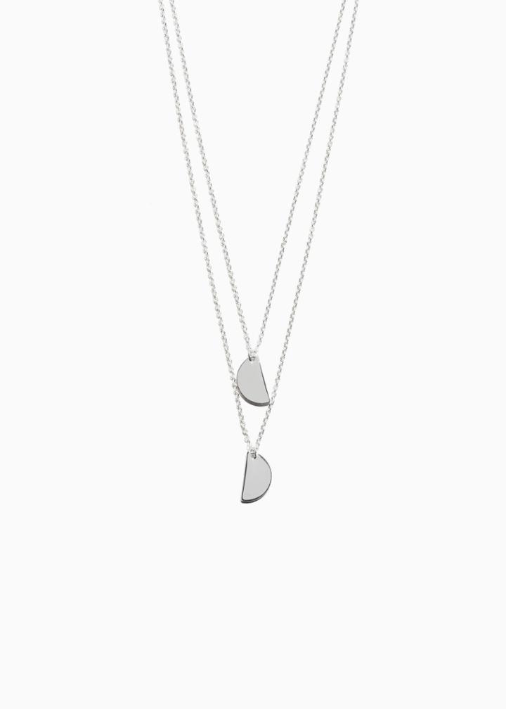 Other Stories Half Moon Necklace - Silver