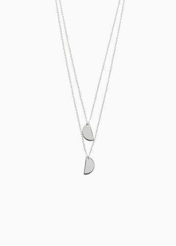 Other Stories Half Moon Necklace - Silver