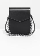 Other Stories Chunky Chain Leather Mini Bag - Black