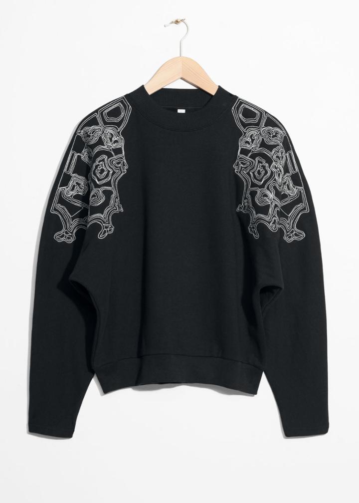Other Stories Embroidered Pullover - Black