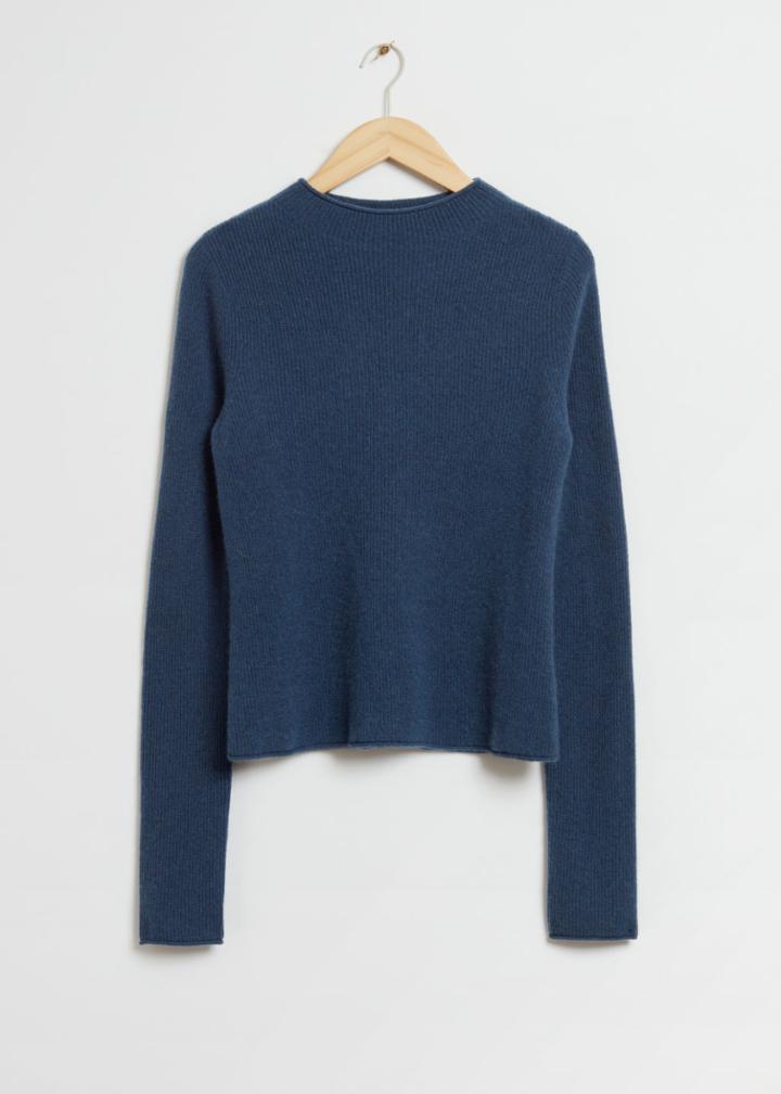 Other Stories Exaggerated Long-sleeved Cashmere Sweater - Blue