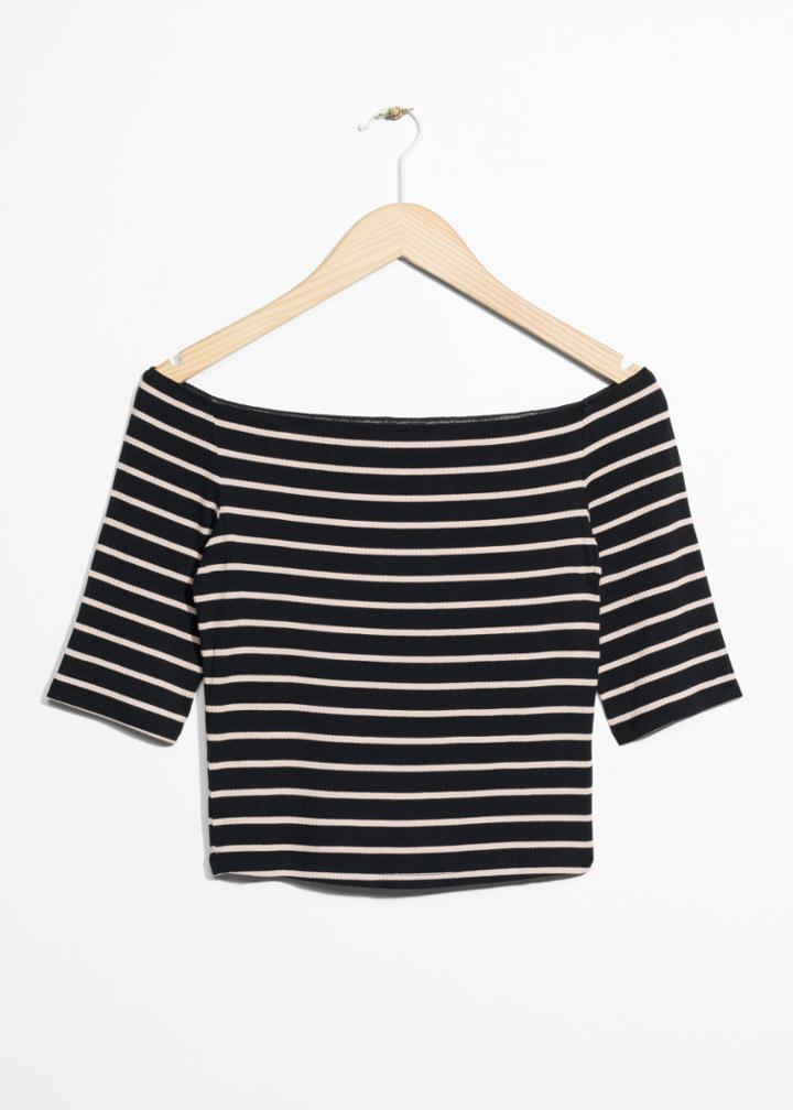 Other Stories Off-shoulder Crop Top - White