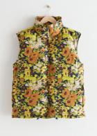Other Stories Boxy Printed Down Vest - Blue