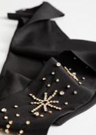 Other Stories Jewelled Silk Ribbon Scarf - Black