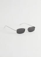 Other Stories Rectangular Slim Frame Sunglasses - Black