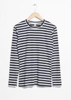 Other Stories Ribbed Stripe Top - Blue