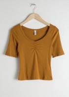 Other Stories Fitted Cotton Top - Yellow