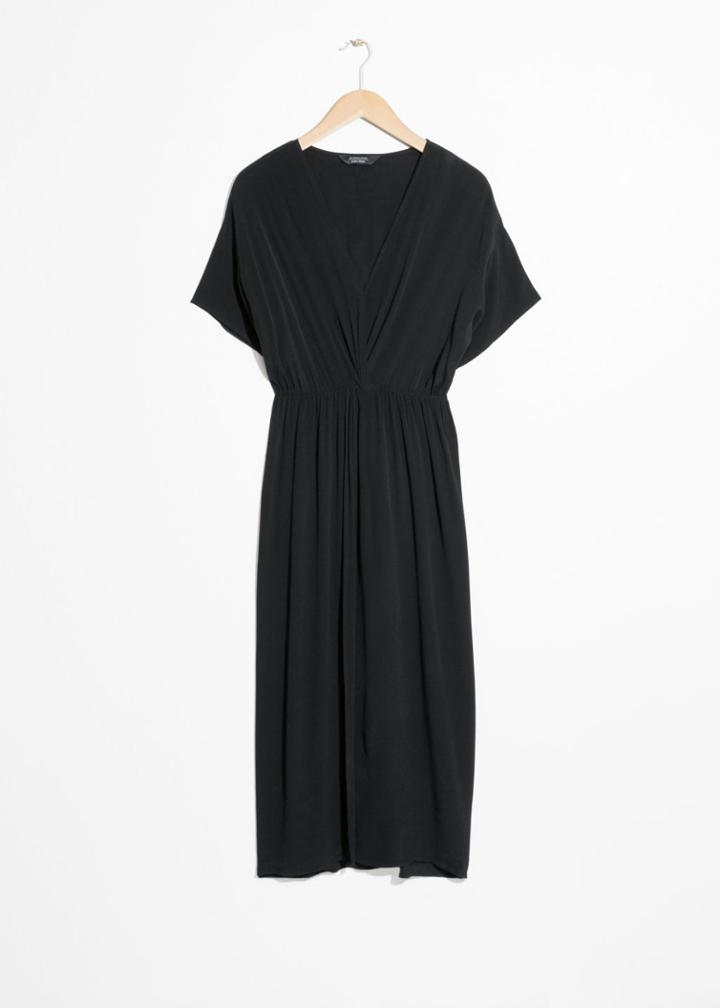 Other Stories Twist Knot Midi Dress - Black