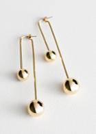 Other Stories Duo Sphere Front Back Earrings - Gold
