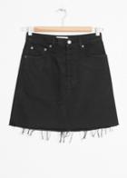 Other Stories Raw Edge Denim Mini Skirt - Black