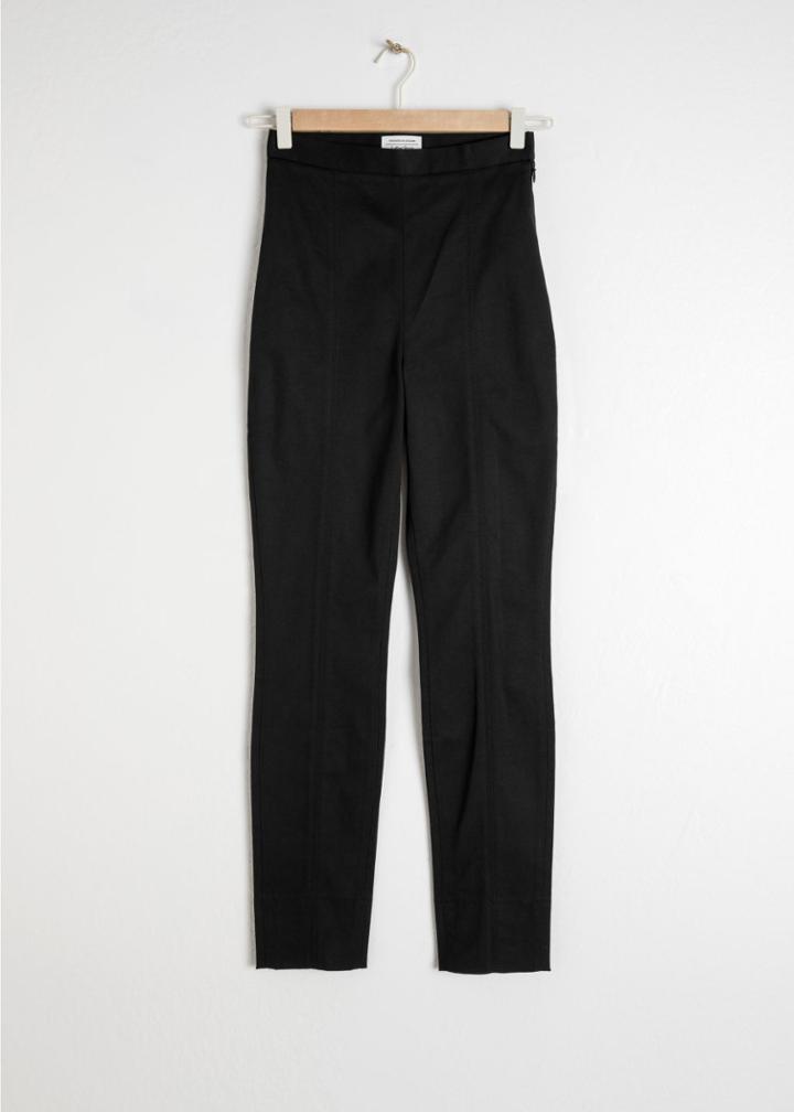 Other Stories Fitted Cotton Trousers - Black