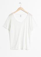Other Stories Sheer Scoop Neck Tee - White