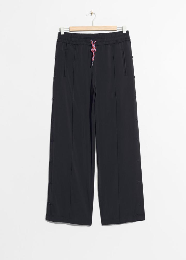 Other Stories Button Side Panel Trousers - Black
