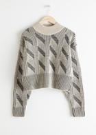 Other Stories Contrast Knit Sweater - Black