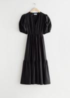 Other Stories Puff Sleeve Maxi Dress - Black
