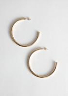 Other Stories Medium Thick Hoop Earrings - Gold