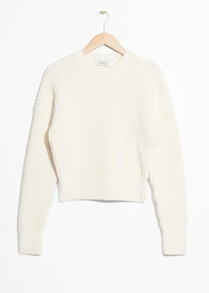 Other Stories Rib Knit Sweater - White