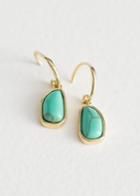 Other Stories Hanging Turquoise Stone Earrings - Turquoise