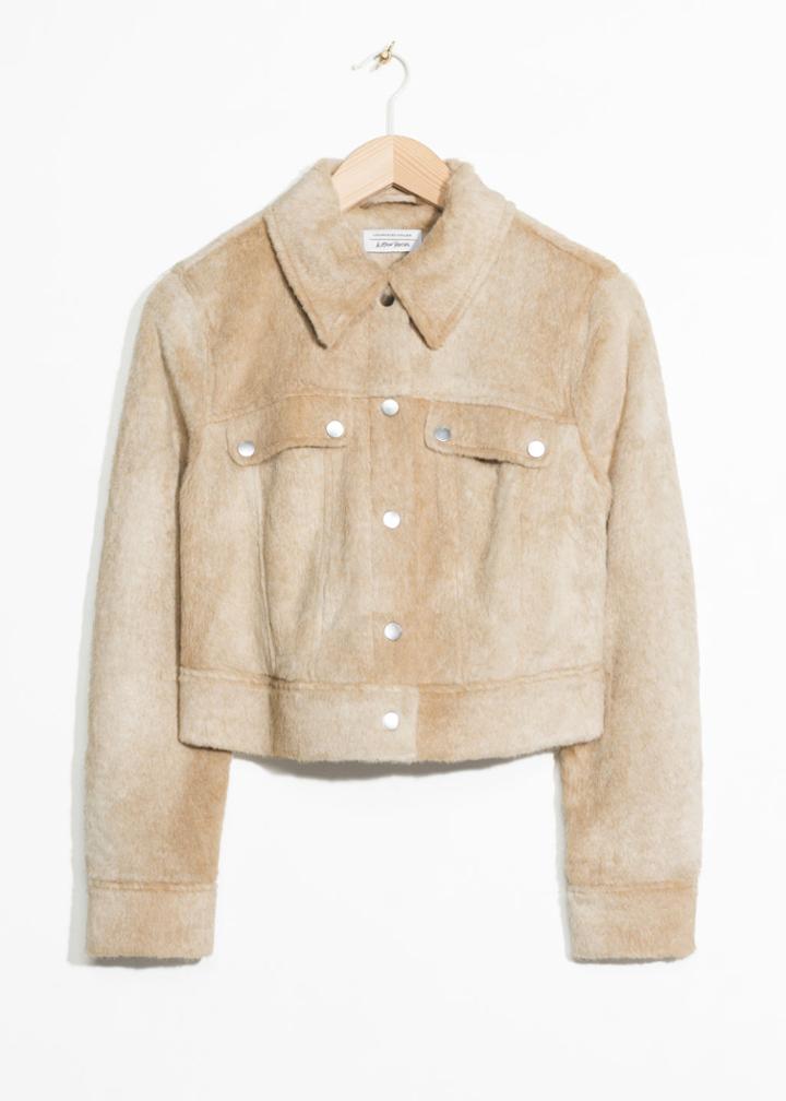 Other Stories Faux Fur Jacket - Yellow