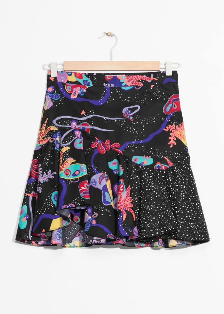Other Stories Coral Reef Flounce Skirt - Black