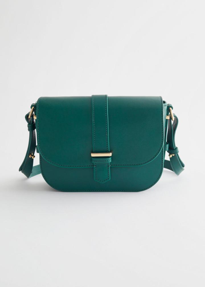 Other Stories Crossbody Leather Bag - Green