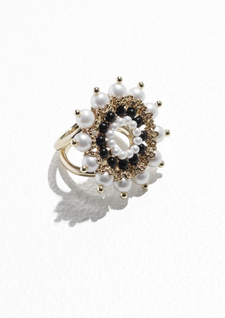 Other Stories Round Jewelled Ring