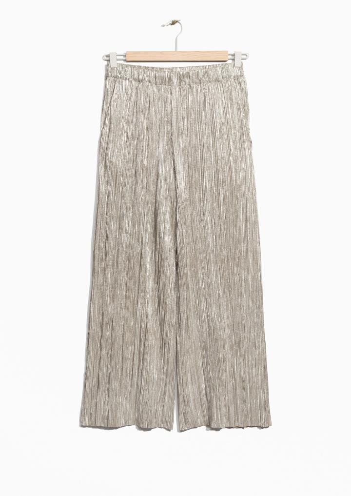 Other Stories Pleated Metallic Trousers