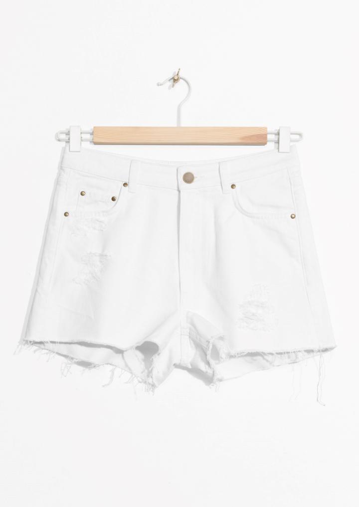Other Stories Shredded Denim Shorts