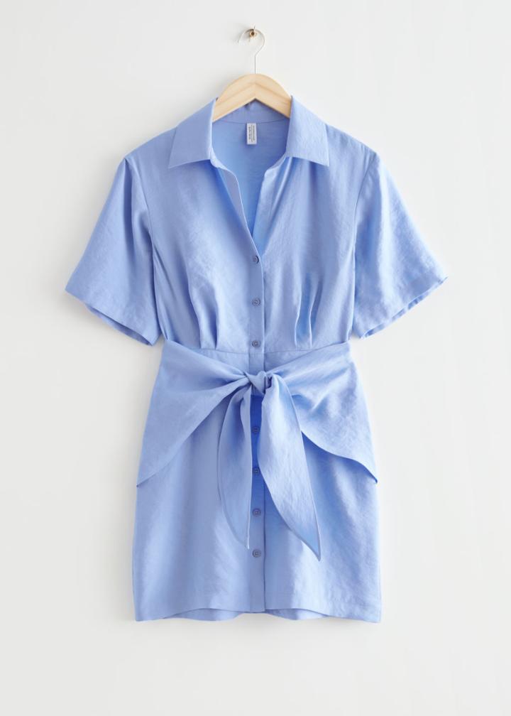 Other Stories Shirt Mini Dress - Blue