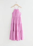Other Stories Strappy Tiered Maxi Dress - Pink
