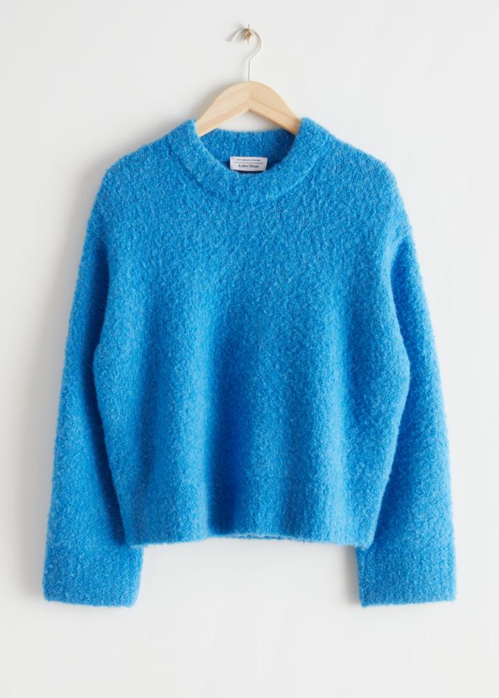Other Stories Relaxed Wool Knit Sweater - Blue