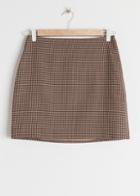 Other Stories Houndstooth Mini Skirt - Beige