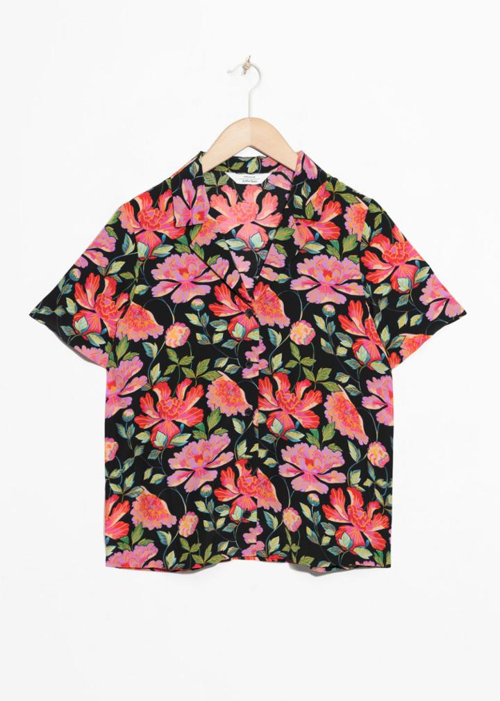 Other Stories Collared Button Down Shirt - Black
