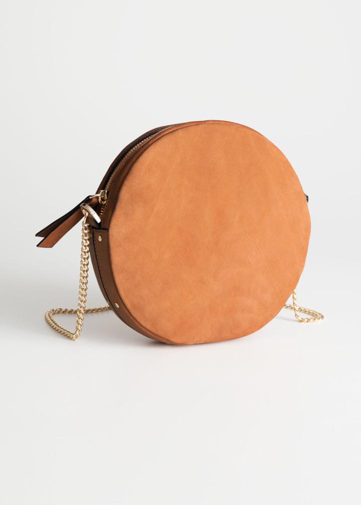 Other Stories Small Leather Circle Bag - Beige