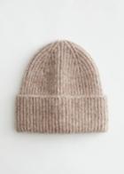 Other Stories Fuzzy Mohair Beanie - Brown