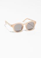 Other Stories Mirrored Round Frame Sunglasses - Beige