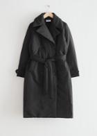 Other Stories Padded Trench Coat - Black