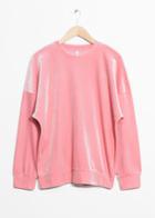 Other Stories Velvet Sweatshirt - Pink
