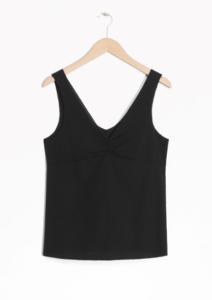 Other Stories Silk Blend V-neck Top