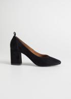 Other Stories Block Heel Ballerina Pumps - Black