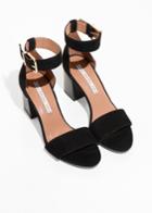 Other Stories Almond Toe Suede Sandals - Black
